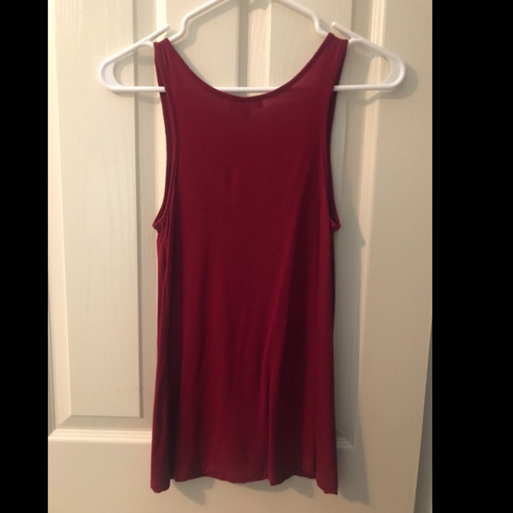 Express Red Frilly Tank Top - Picture 2 of 6